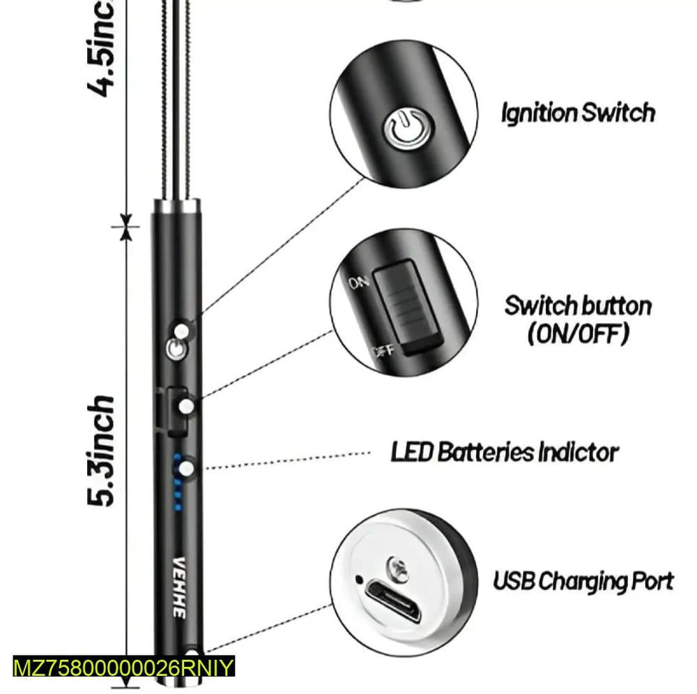 1 Pc Rechargeable USB Lighter For Kitchen