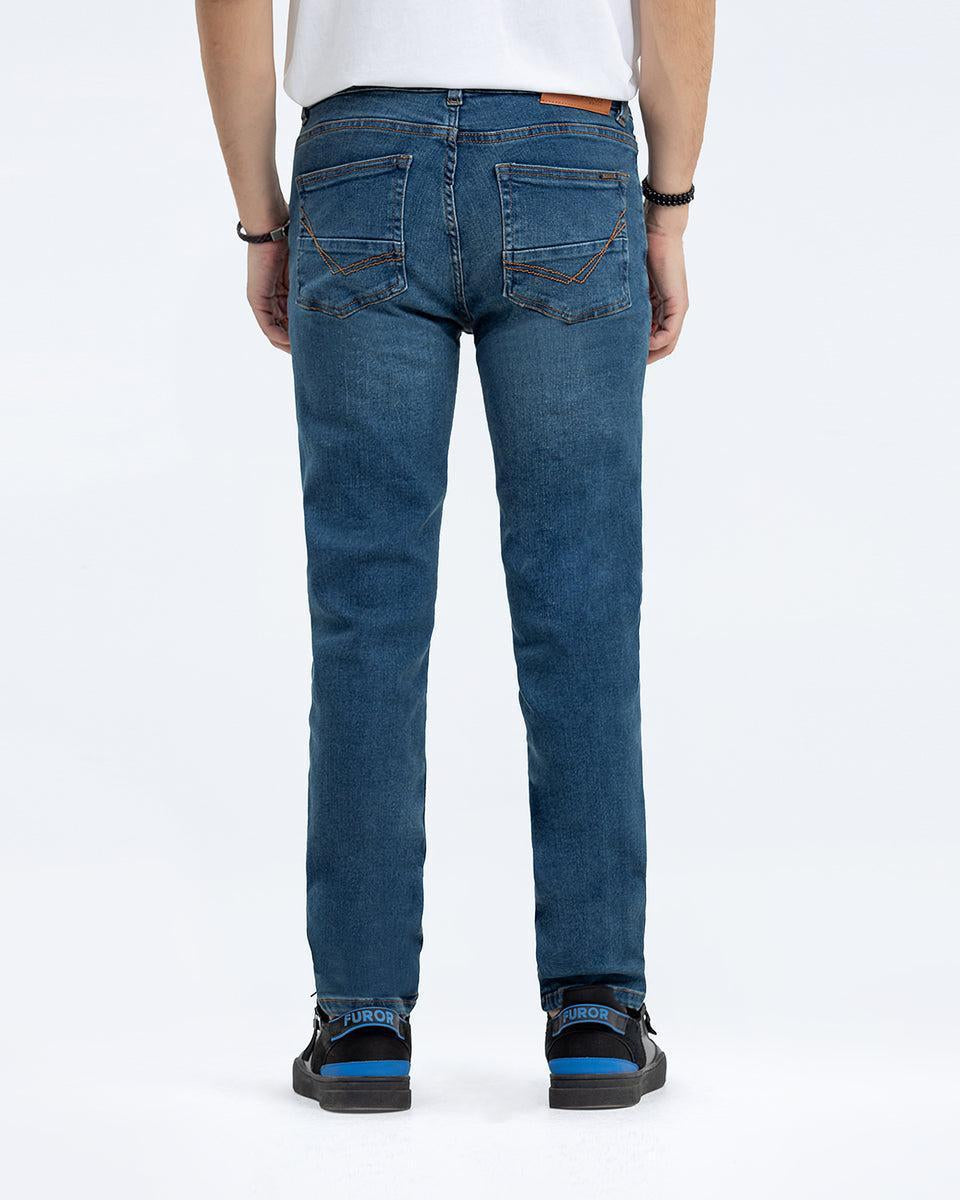 Stylish Men's Denim Jeans - 1 Pc, Plain Pattern - Available in Multiple Sizes