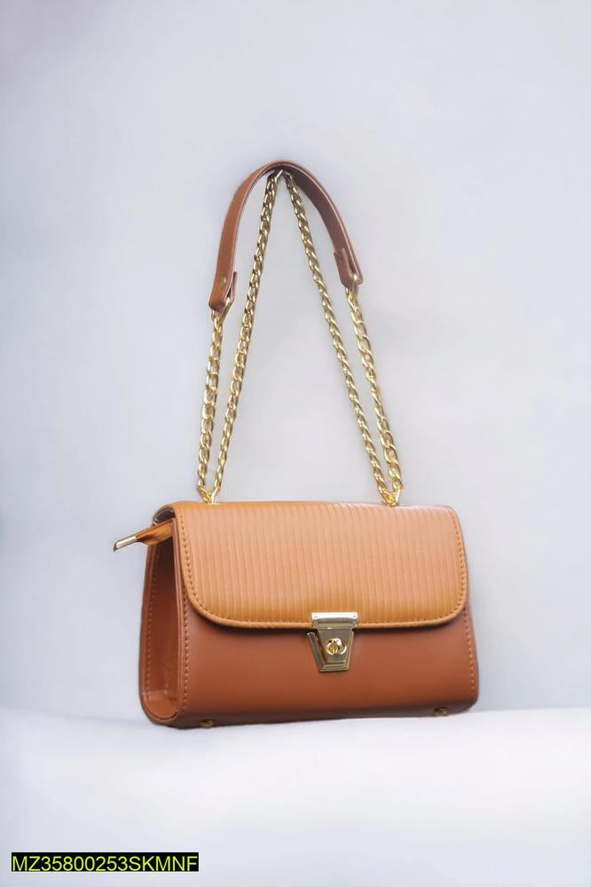 Women's PU Leather Plain Top Handle Shoulder Bag